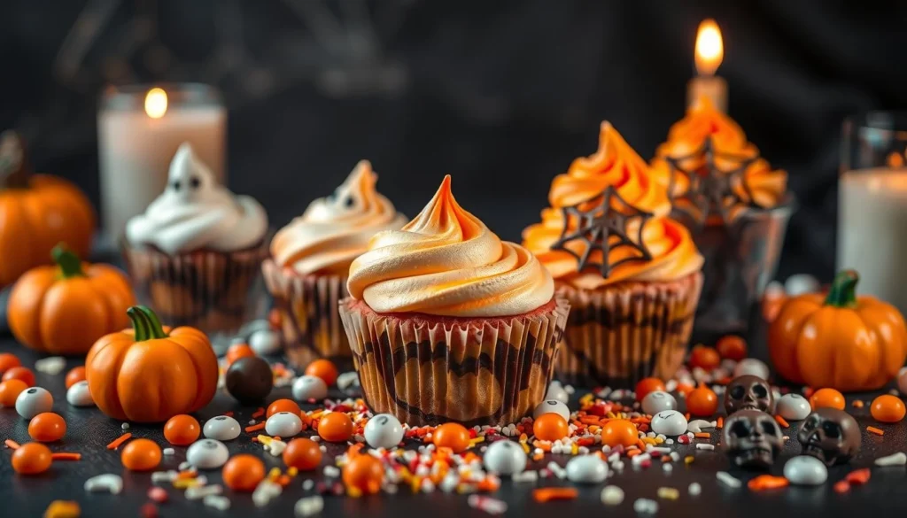 Glass cupcakes halloween
