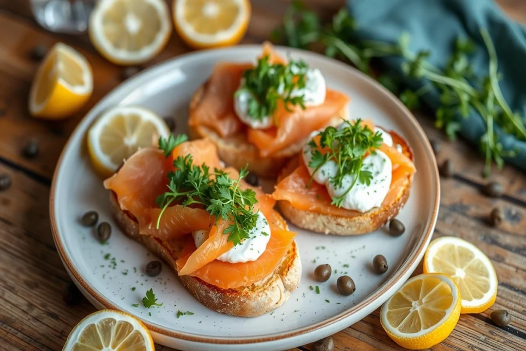 Smoked Salmon Tartines with Green Goddess Goat Cheese