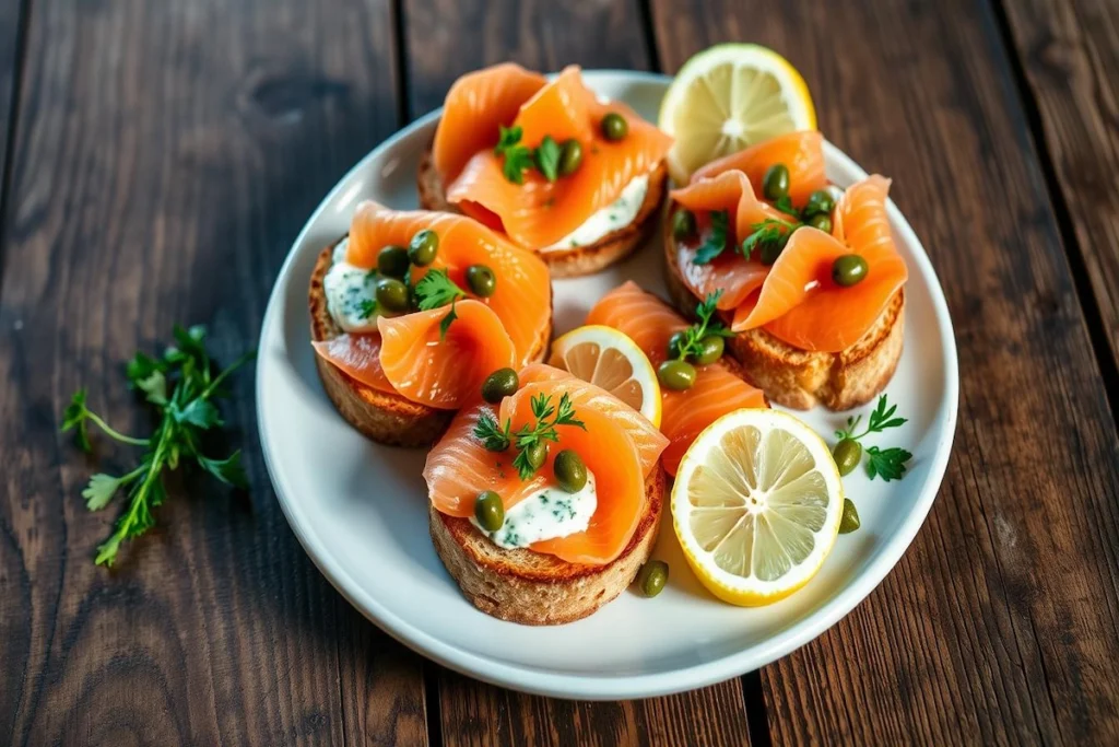 Smoked Salmon Tartines with Green Goddess Goat Cheese