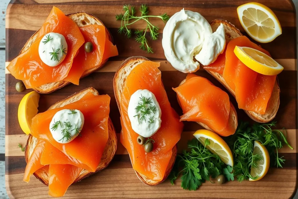 Smoked Salmon Tartines with Green Goddess Goat Cheese