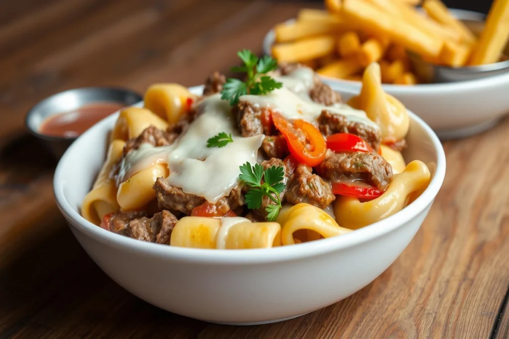 philly cheesesteak tortellini pasta