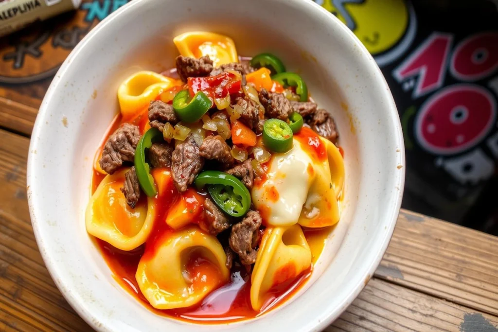 philly cheesesteak tortellini pasta