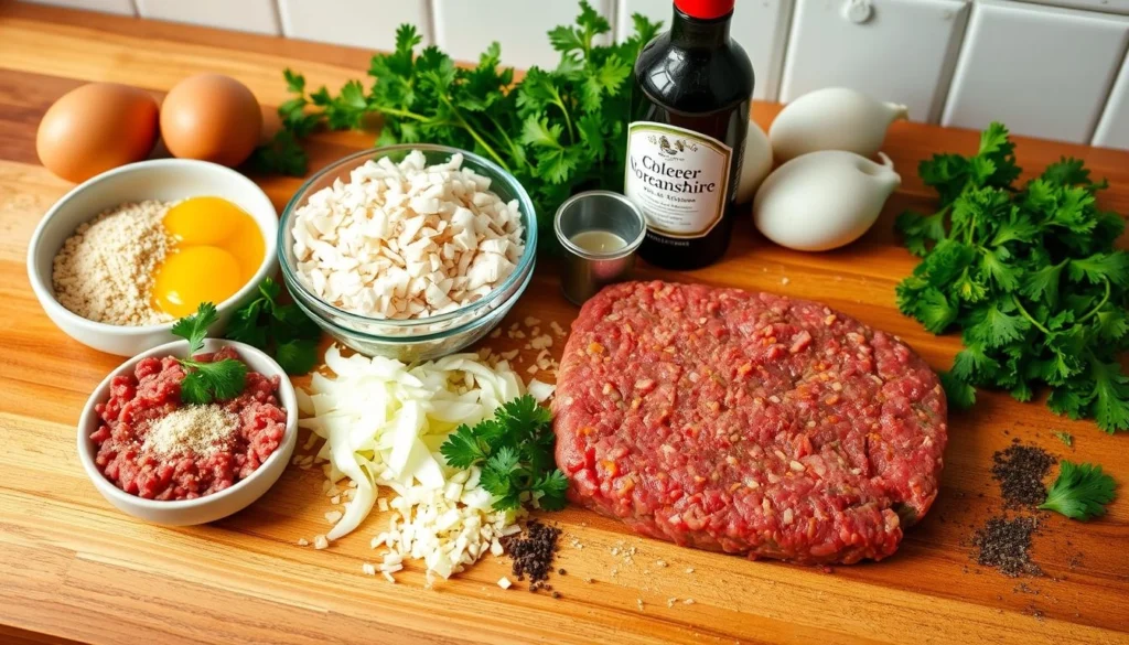 Stove top meatloaf served in a skillet with vegetables.

