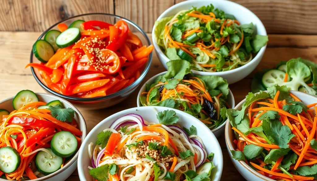 Asian vegetable salads,