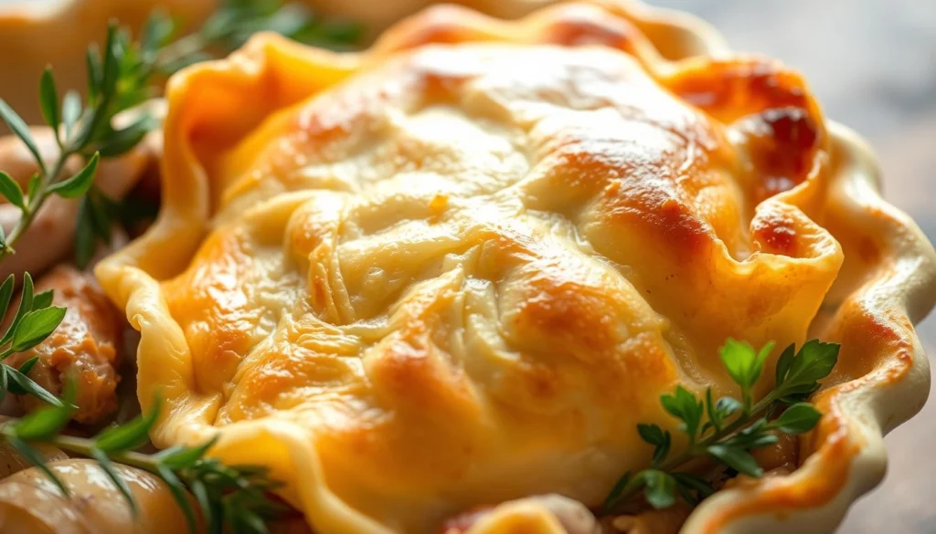 Chicken pot pie with Red Lobster Cheddar Bay Biscuits topping, creamy filling, and golden crust.

